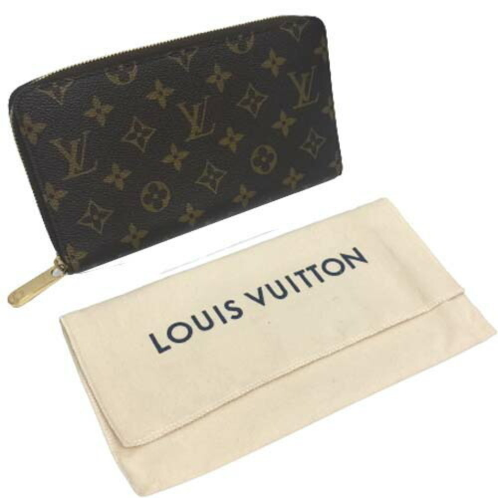 Louis Vuitton Zippy Organizer Long Wallet Monogram Compartment Brown